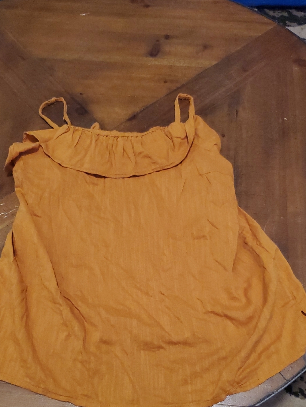 Old Navy Ruffle-Neck Spaghetti Strap Camisole in Mustard